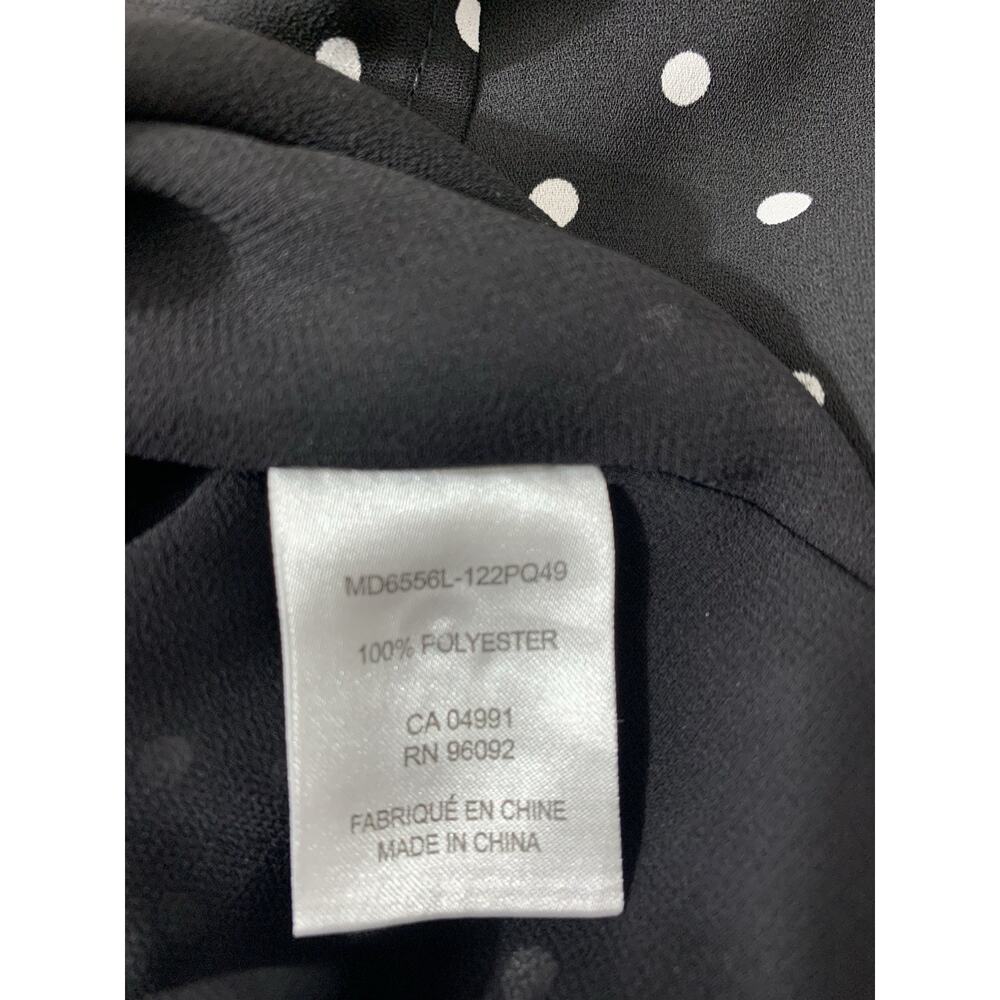 Katherine Barclay Polka Dot Dress Womens 2 Black White Ruffle Shift MD6556L - Picture 6 of 7